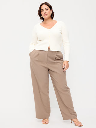 Extra High-Waisted Taylor Wide-Leg Trouser Pants.