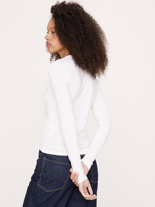 Luxe Wool-Blend Crew-Neck Top.