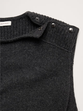 Wool-Cashmere Side-Snap Sweater Vest.