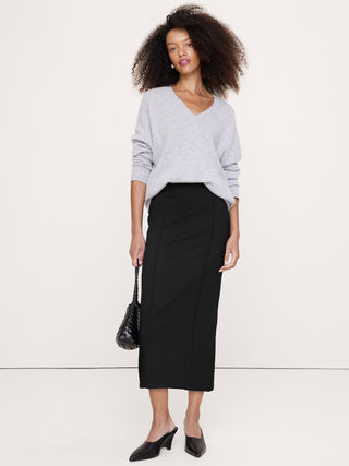 Ponte Pintuck Pencil Skirt.