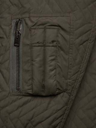 Herringbone Reversible Quilted Bomber Jacket.