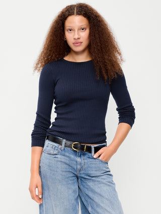 SoSoft Lite Crew-Neck Long-Sleeve Ribbed Top.
