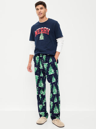 Pantalón de pijama de franela de hombre.