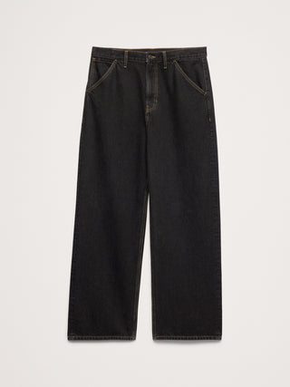 Jeans Holgado Talle Medio con Bolsillos