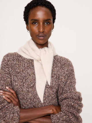 Brushed Wool-Cashmere Triangle Scarf.
