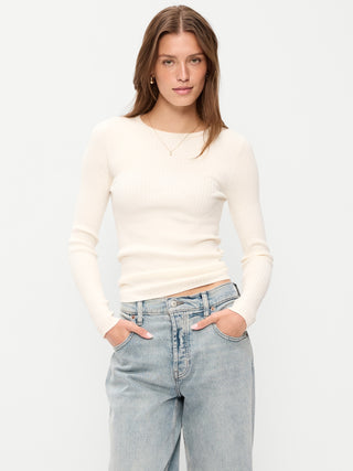 SoSoft Lite Crew-Neck Long-Sleeve Ribbed Top.
