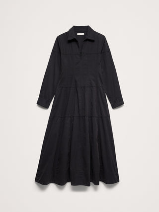 Cotton Twill Paneled Shirt Dress.