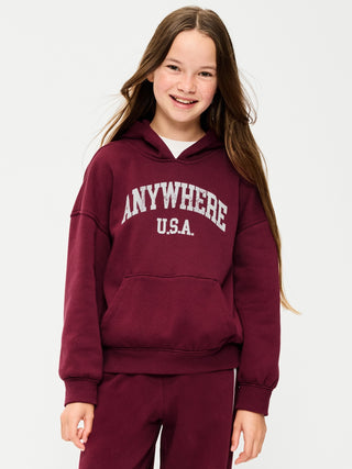 Oversized Graphic Pullover Hoodie for Girls.