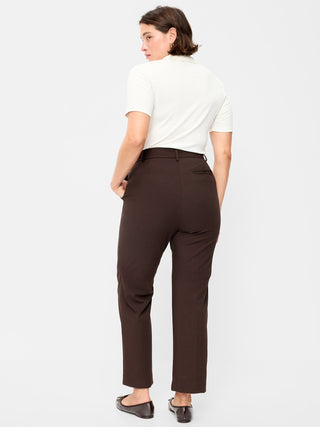 Pantalones de sarga de talle extra alto y pierna recta.