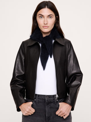 Brushed Wool-Cashmere Triangle Scarf.