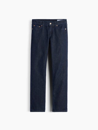 Jeans slim rectos de tiro bajo, estilo años 90.