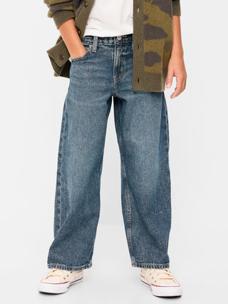 Jeans ultra holgados para niños.