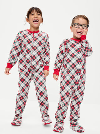 Pijama de una pieza de microfleece con cierre de 2 vías para niños pequeños y bebés.