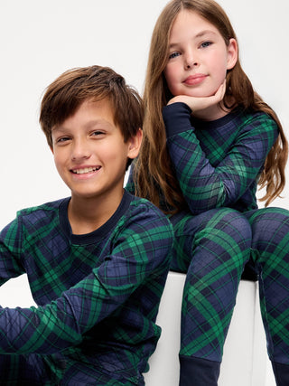 Conjunto de pijama estampado de corte ajustado sin distinción de género para niños.