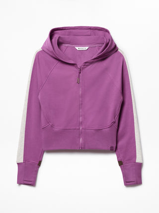 Athleta Girl All Day Colorblock Full Zip Shrunken Hoodie.