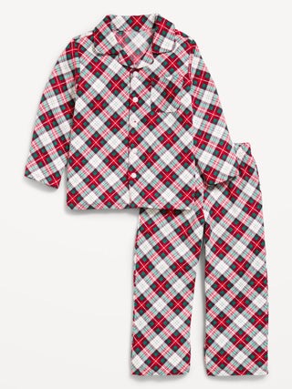Pijama de franela unisex para niños pequeños.