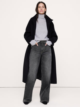 High-Waisted Flared Jeans with Pockets