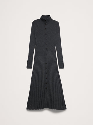 Ribbed Buttoned Sweater Dress.