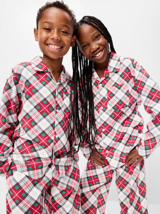 Conjunto de pantalón de pijama unisex de franela estampado para niños.