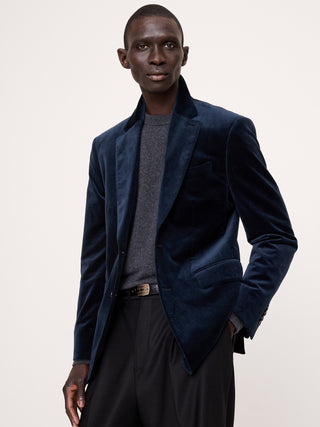 Tailored Slim Velvet Blazer.