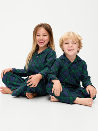 Pijama de franela unisex para niños pequeños.