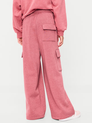 Pantalones cargo deportivos super holgados de pierna ancha para niñas.