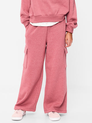 Pantalones cargo deportivos super holgados de pierna ancha para niñas.