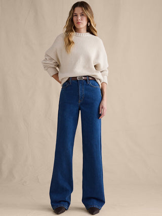 High-Waisted Flared Jeans with Pockets