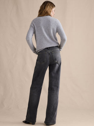 High-Waisted Flared Jeans with Pockets