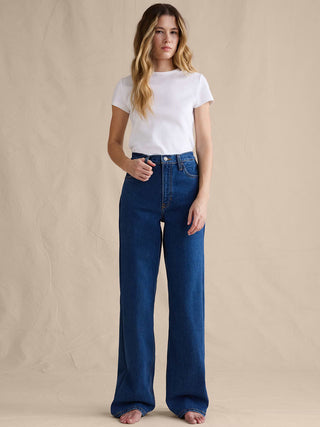 High-Waisted Flared Jeans with Pockets