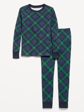 Conjunto de pijama estampado de corte ajustado sin distinción de género para niños.