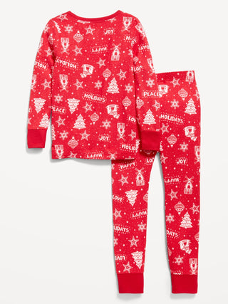 Conjunto de pijama de ajuste ceñido estampado SoftMode para niños pequeños y bebés.