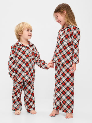 Pijama de franela unisex para niños pequeños.
