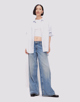 Jeans Holgados Talle Bajo con Bolsillos