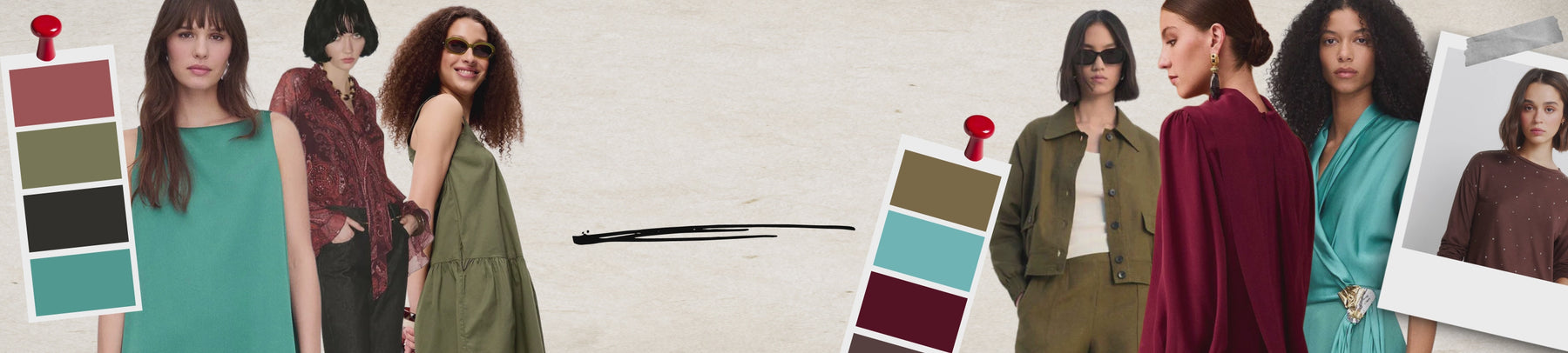 Looks de temporada con olive green, burgundy, aqua y chocolate brown en lineupshop.com