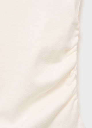 Camiseta Cuello Alto con Detalle Fruncido