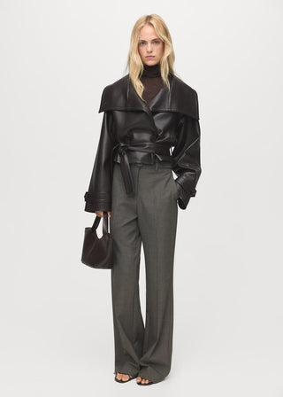 Pantalón Recto Talle Medio con Bolsillos