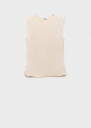 Blusa sin Mangas con Tejido Plisado