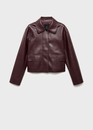 Chaqueta Efecto Piel con Bolsillos