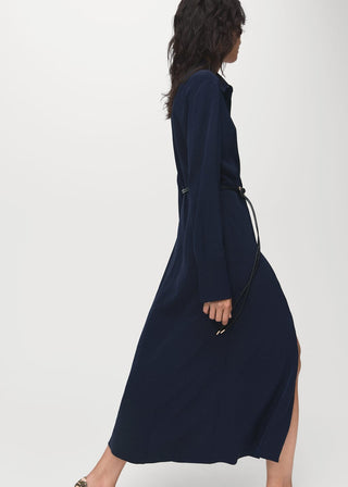 Vestido Camisero Manga Larga con Cinturón