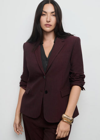 Blazer Recto con Estampado Rayas
