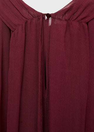 Blusa Semitransparente con Detalle Fular