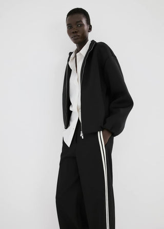 Pantalón con Cintura Elástica de Rayas Combinadas