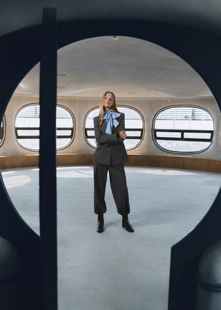 Pantalón de Traje con Estampado Cuadros