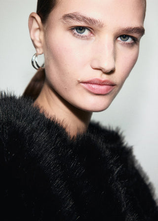 Chaqueta Crop Efecto Pelo