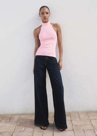 Blusa Cuello Halter con Espalda Abierta