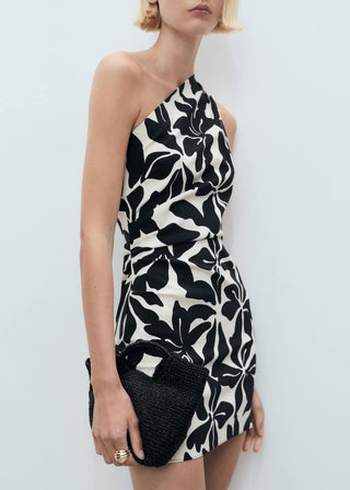 Vestido Corto Cuello Asimétrico