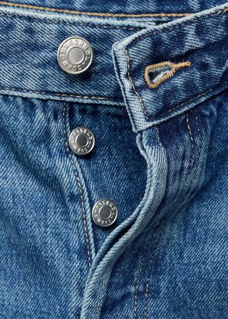 Jeans Wide Leg Talle Medio con Bolsillos