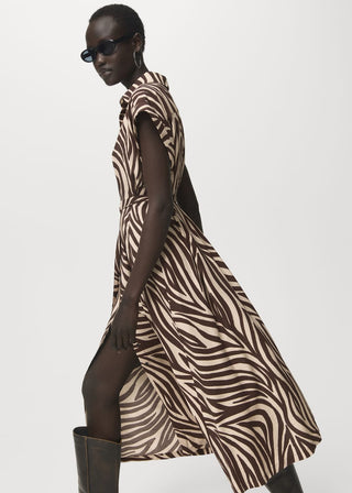 Vestido Camisero con Estampado Animal Print