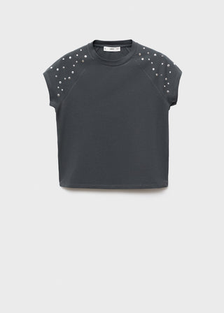 Camiseta Manga Corta con Tachuelas